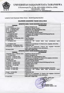 Kalender Akademik Semester Gasal 2015/2016